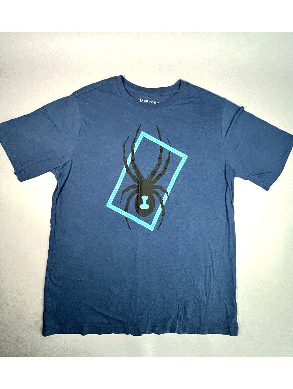 Spyder Black Widow Diamond Graphic Crew Neck Men Blue Large